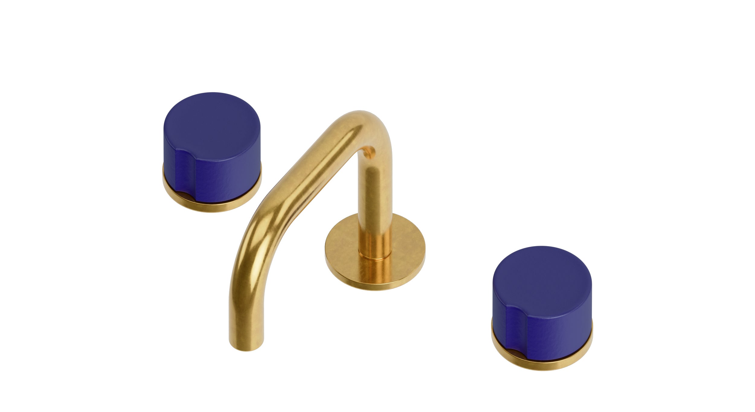 Foundry Two Handle Deck Mount Squaretop Lavatory Faucet with Groove Ceramic Knob Handles