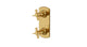 Emerson Two Handle Wall Mount Shower Trim with Defined Cross Handles in French Brass