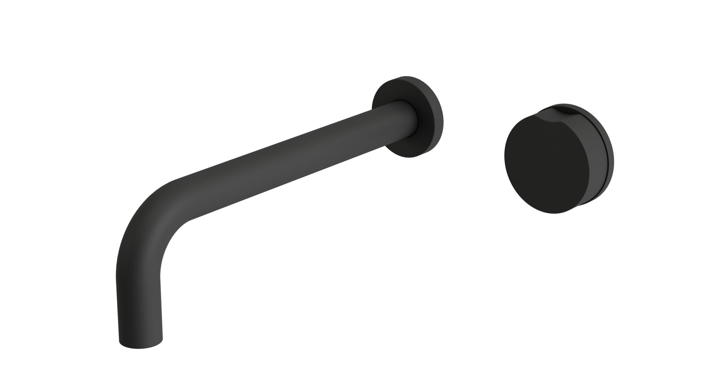 Foundry One Handle Wall Mount 10" Lavatory Faucet with Barrel Knob Handle in Matte Black
