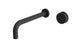 Foundry One Handle Wall Mount 10" Lavatory Faucet with Barrel Knob Handle in Matte Black