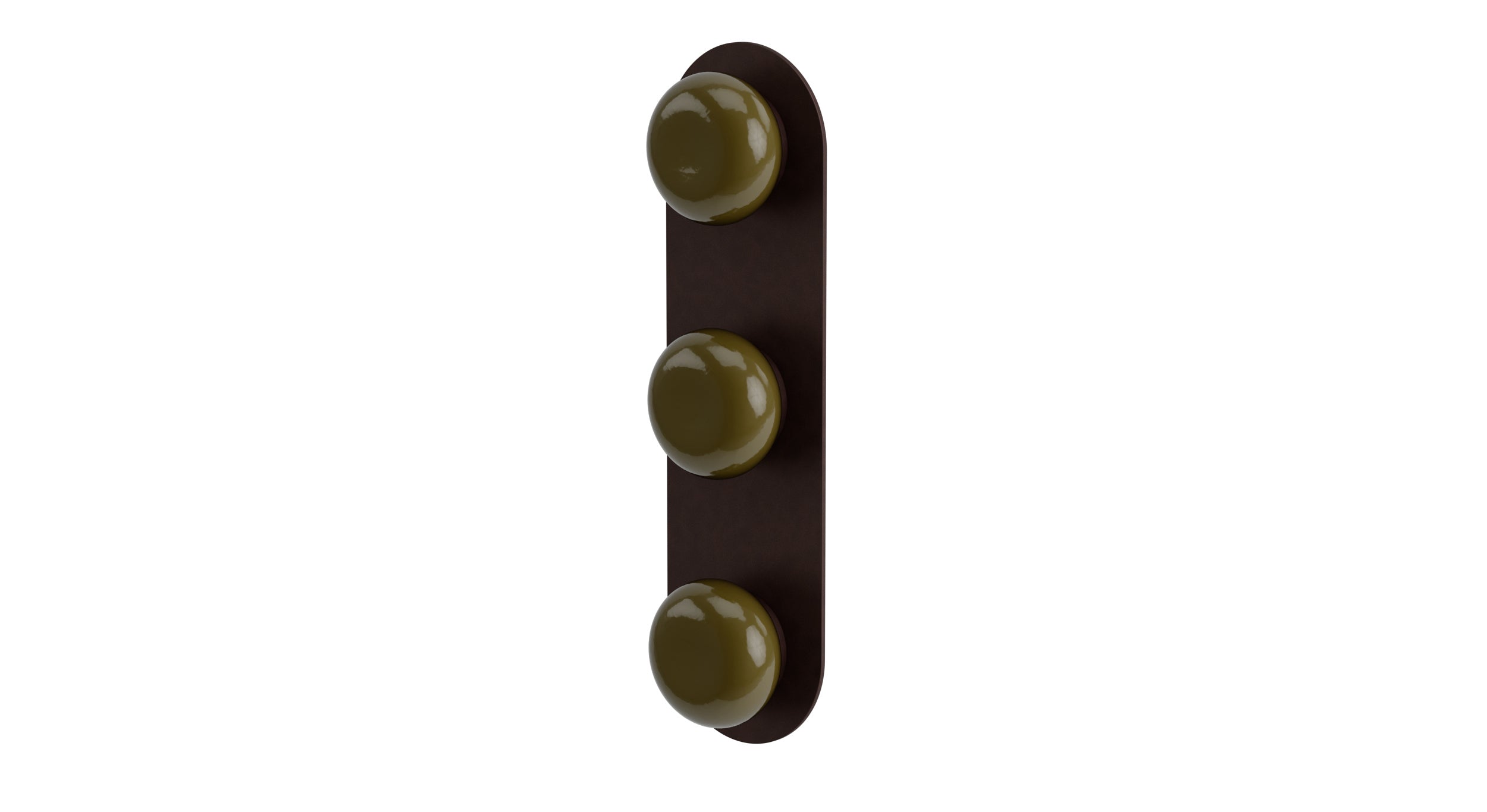 Foundry Three Handle Wall Mount Shower Trim with Pebble Ceramic Knob Handles in Architectural Copper