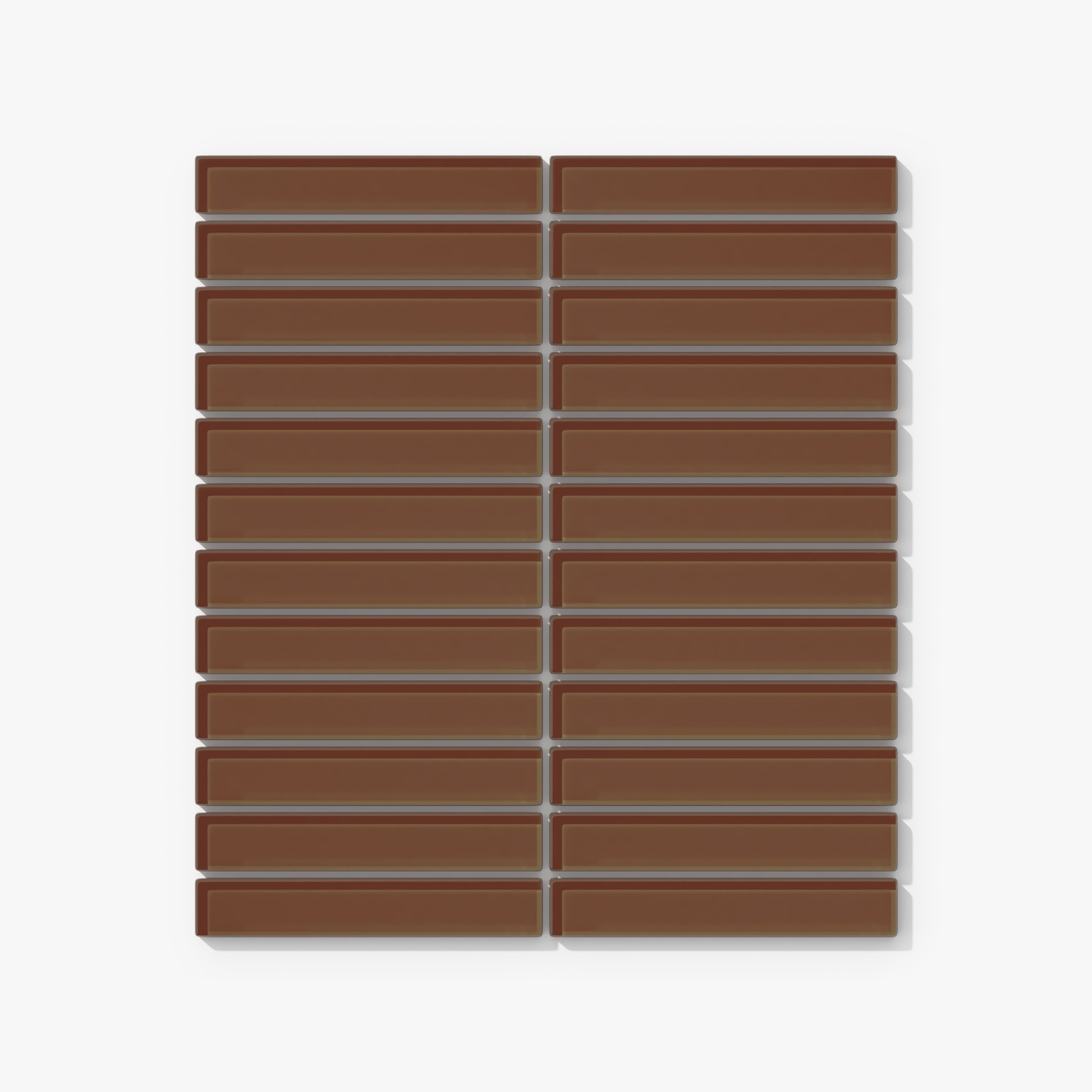1x6 Straight Set Sheeted Glass Mosaic Tile in Kestrel Gloss