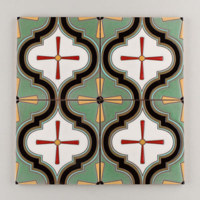 6x6 Handpainted Sample Sanxenxo  in Warm Motif