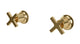 Emerson Two Handle Wall Mount Bath Trim with Classic Cross Handles in Polished Brass