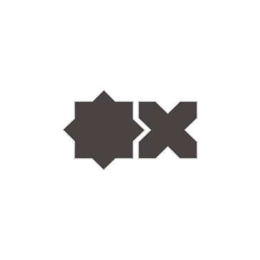 Mini Star & Cross Original Ceramic Tile in Carbon Gloss