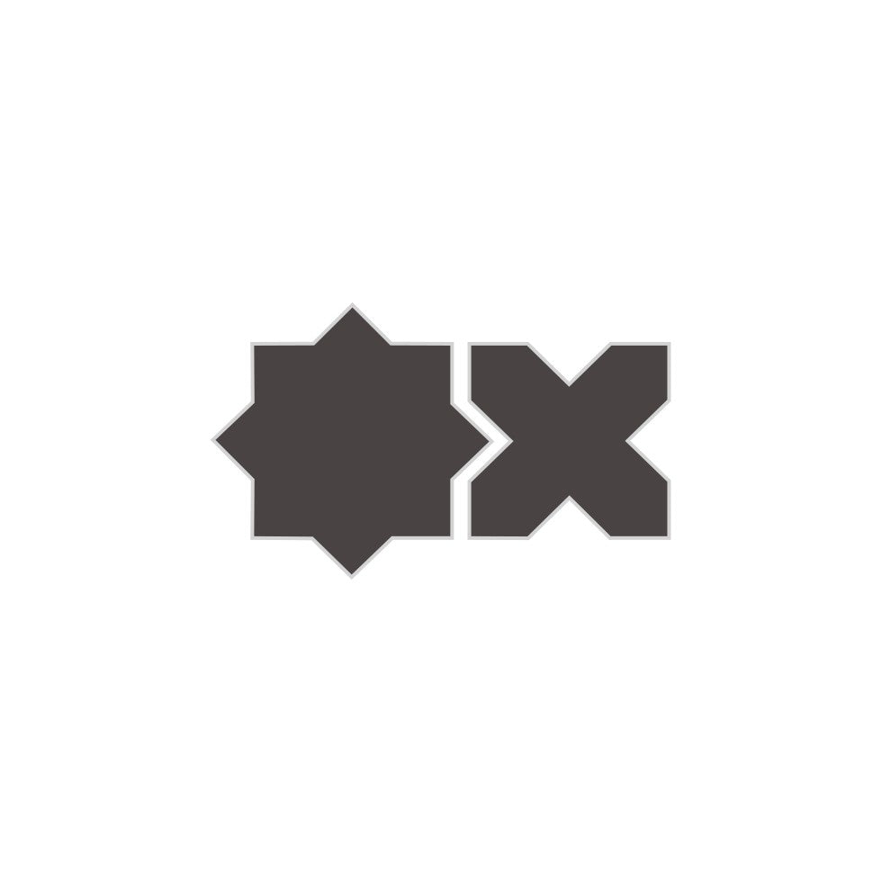 Mini Star & Cross Original Ceramic Tile in Carbon Gloss