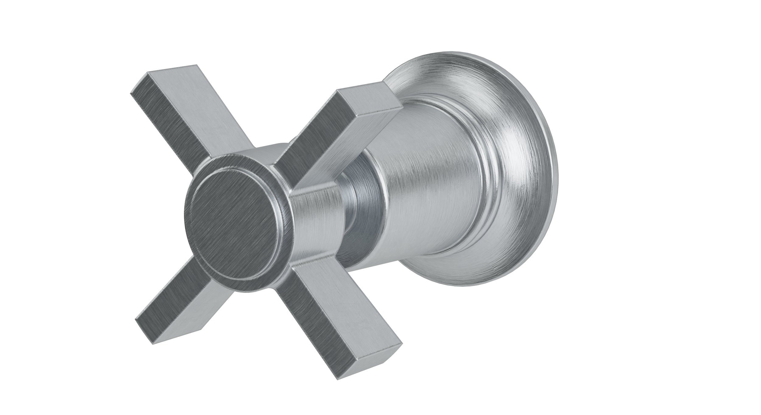 Emerson One Handle Wall Mount Diverter/Volume Control Shower Trim with Defined Cross Handle in Satin Chrome