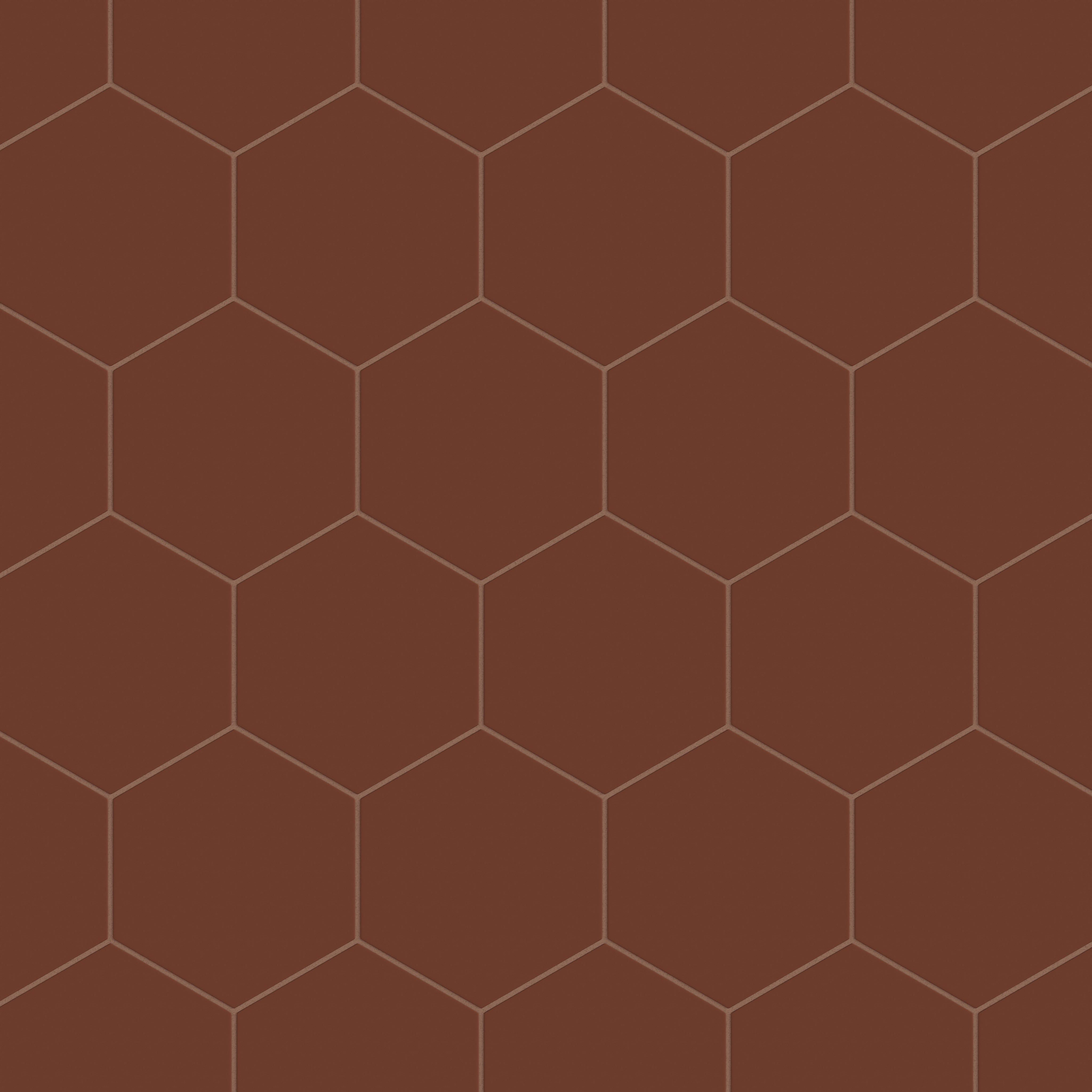 8" Hexagon Natural Press Ceramic Tile in Red Iron Oxide Matte