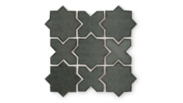 Mini Star & Cross Original Ceramic Tile in Tempest Gloss