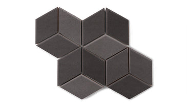 Small Diamond Sheeted - Escher Original Ceramic Mosaic Tile in Carbon Matte