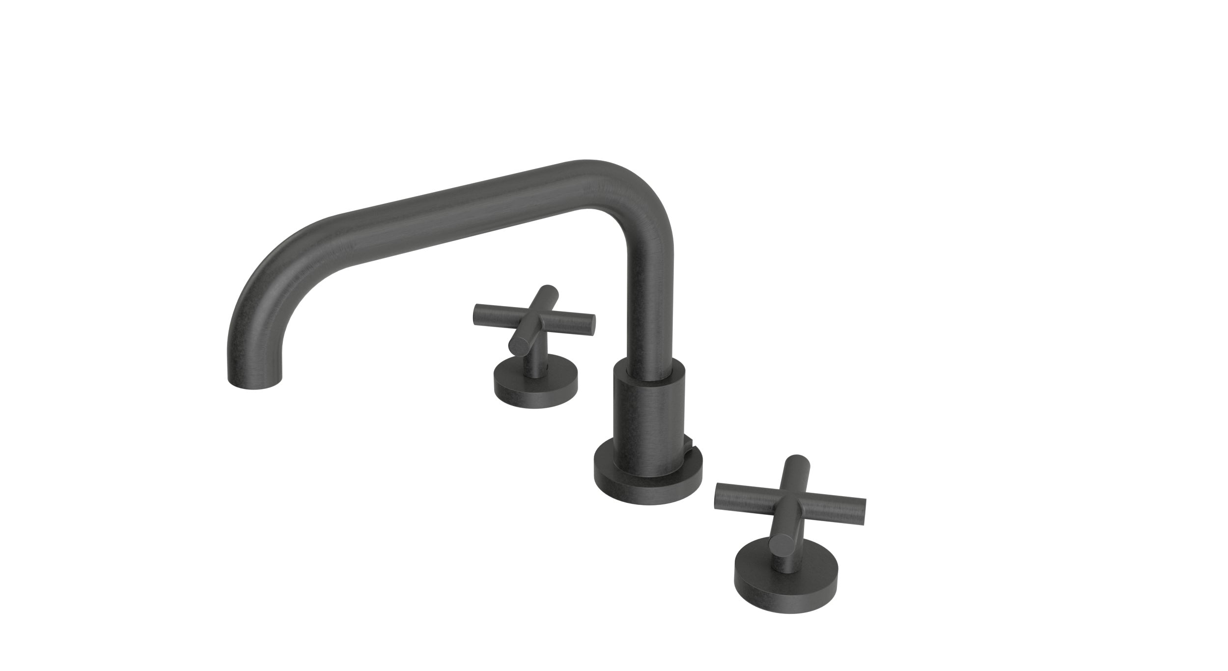 Contour Two Handle Deck Mount Squaretop Bath Trim with Soft Cross Handles in Blackened Nickel