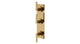 Flatiron Three Handle Wall Mount Shower Trim with Linear Lever Handles in Uncoated Polished Brass