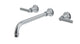 Emerson Two Handle Wall Mount 12" Lavatory Faucet with Classic Lever Handles in Satin Chrome