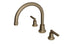 Emerson Two Handle Deck Mount Gooseneck Bath Trim with Classic Lever Handles in Antique Brass