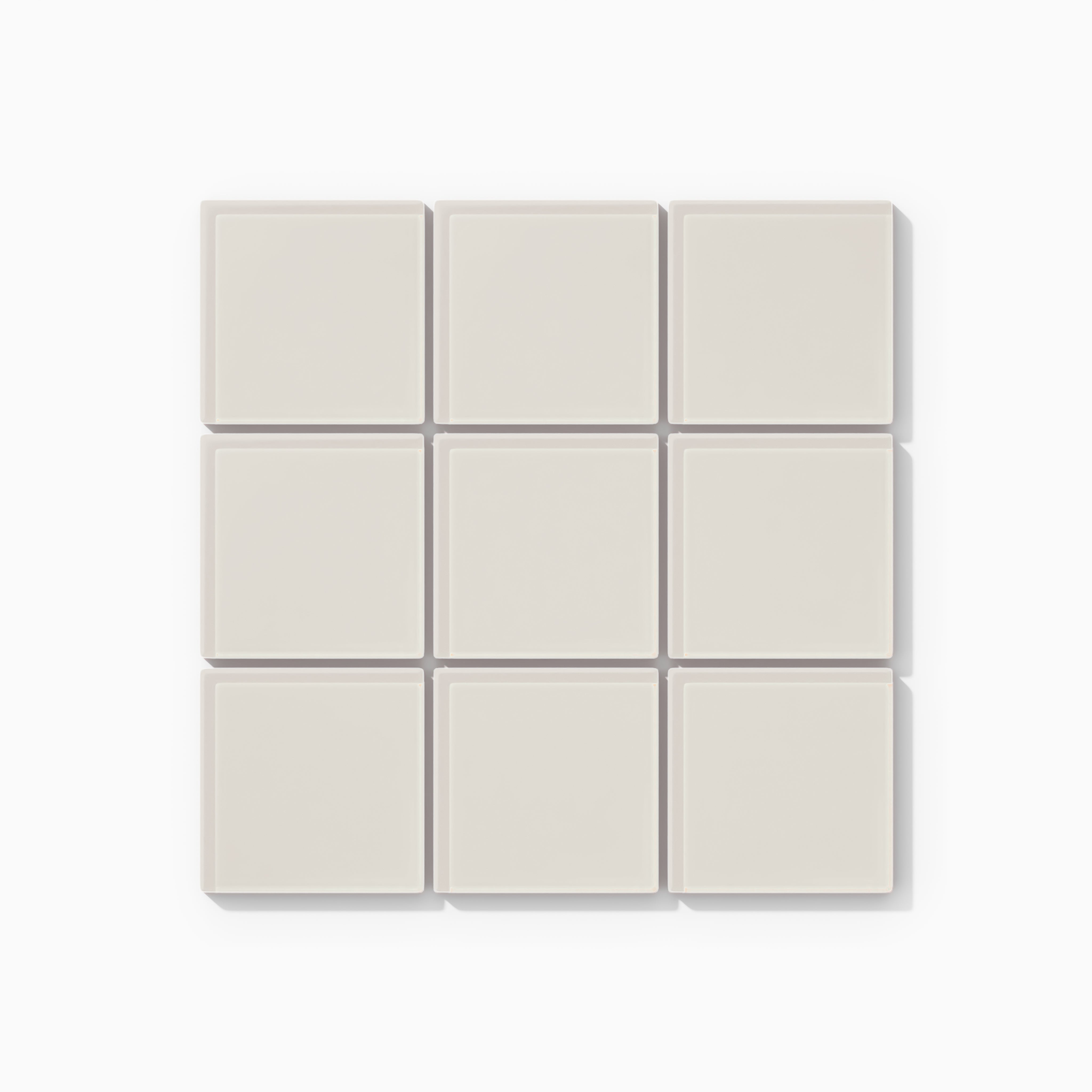 3x3 Straight Set Sheeted Glass Mosaic Tile in Dove Gloss