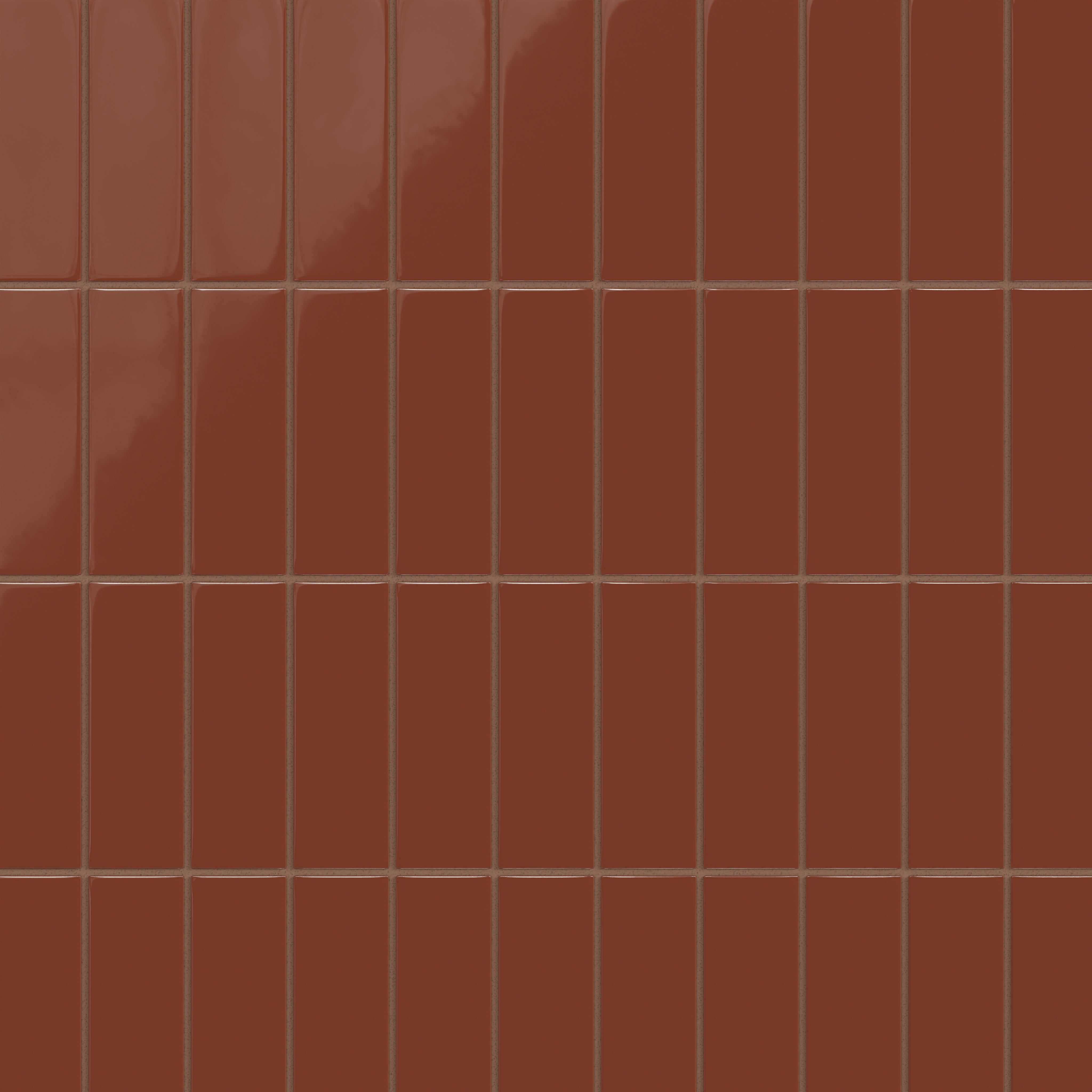 Red Iron Oxide 2x6 Gloss Natural Press Ceramic Tile - Fireclay Tile