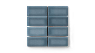 2x4 Straight Set Sheeted Original Ceramic Mosaic Tile in Nautical Gloss