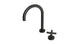 Contour One Handle Deck Mount Gooseneck Lavatory Faucet with Soft Cross Handle in Oil Rubbed Bronze