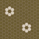 1" Hexagon Double Daisy Sheeted Original Ceramic Tile in Chaparral Matte & Ivory Matte