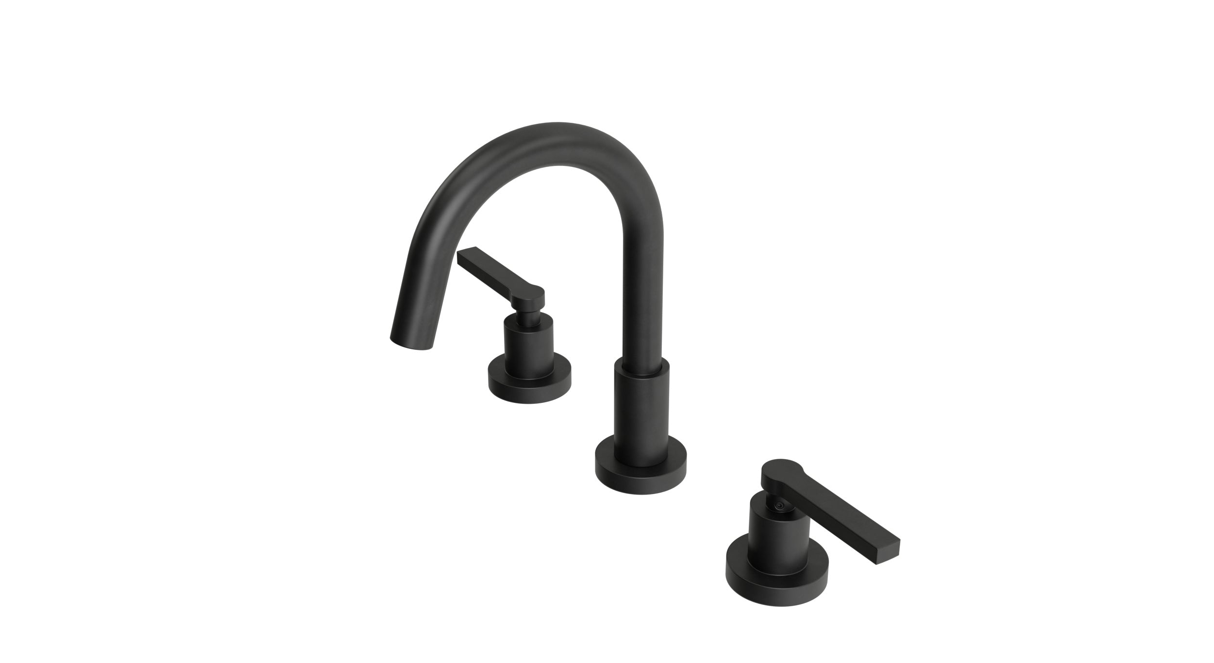 Flatiron Two Handle Deck Mount Short Gooseneck Lavatory Faucet with Linear Lever Handles in Oil Rubbed Bronze
