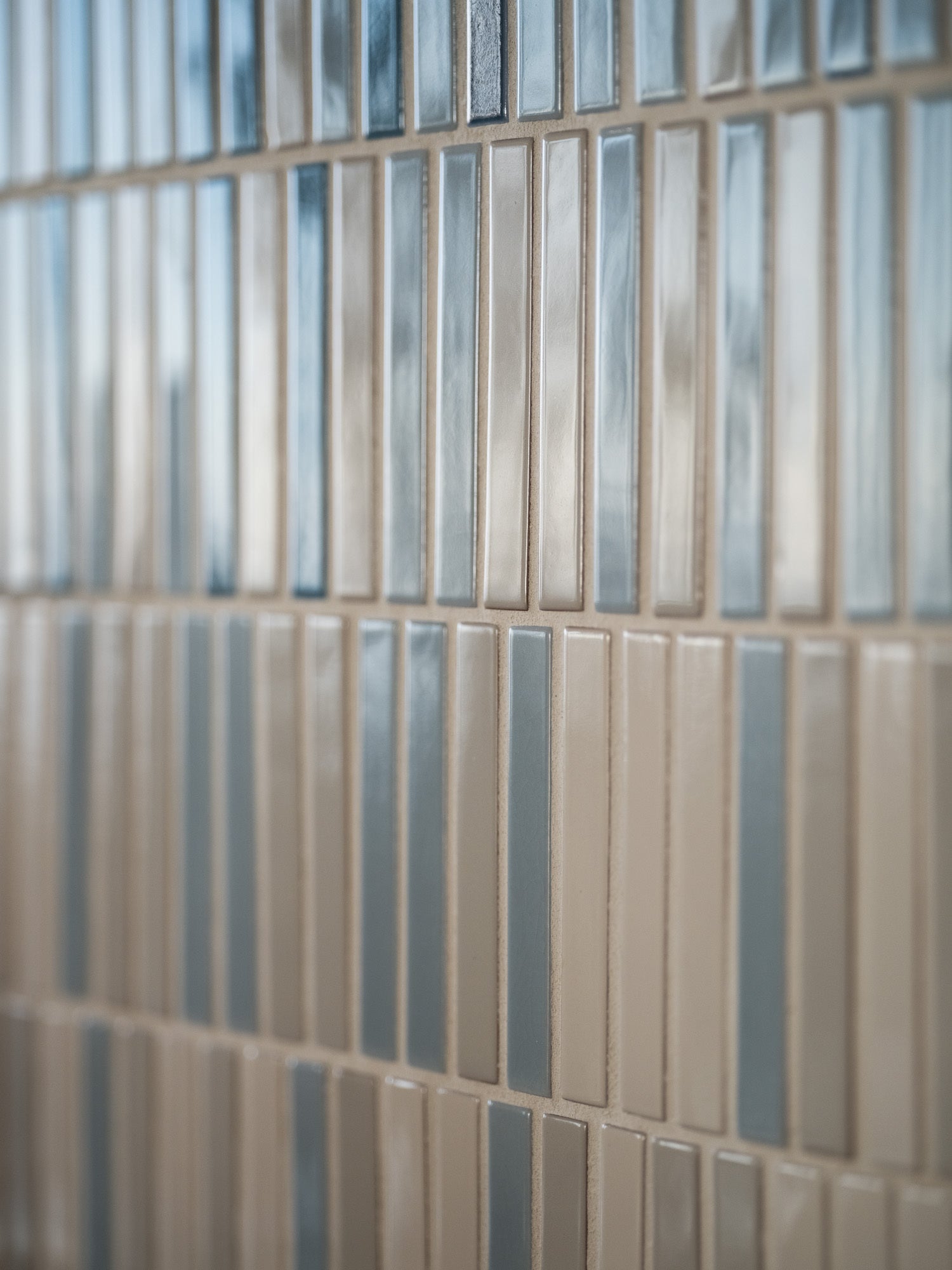 1x6 Straight Set Sheeted Original Ceramic Mosaic Tile in Aegean Sea Gloss