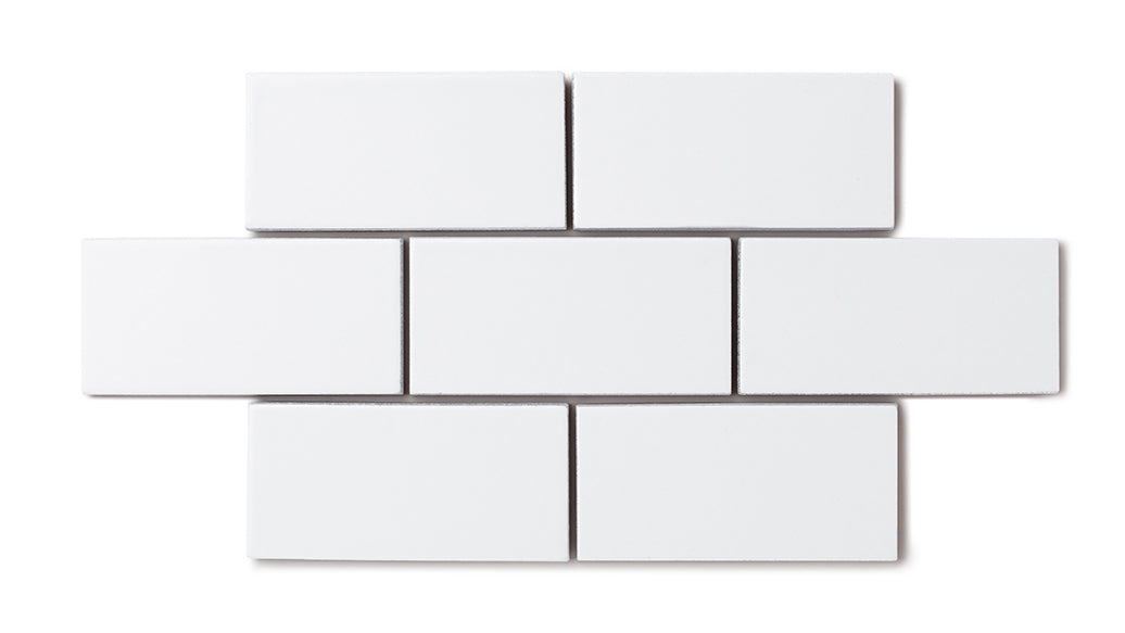 3x6 Natural Press Ceramic Tile in Gesso Matte