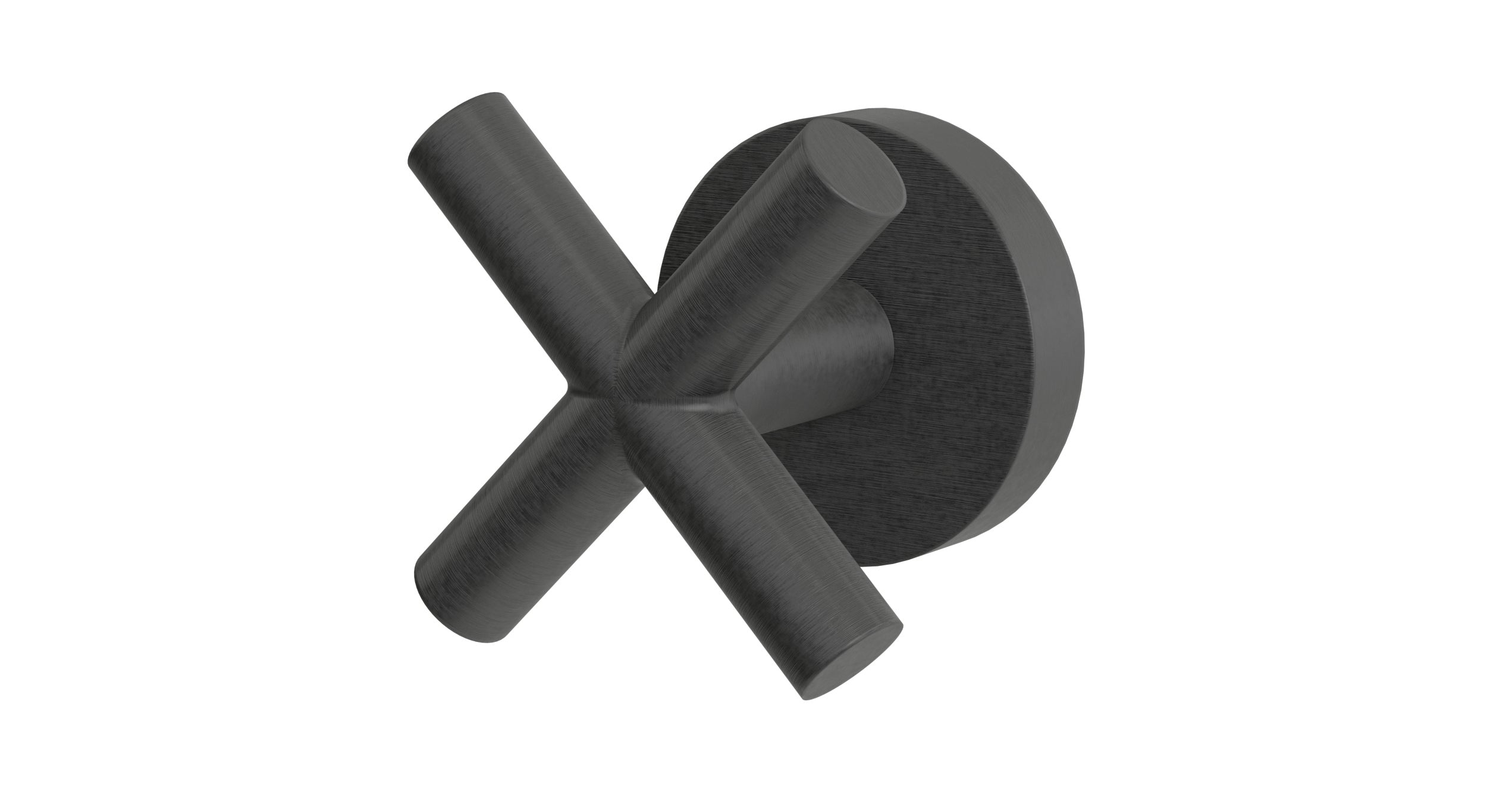 Contour One Handle Wall Mount Diverter/Volume Control Shower Trim with Soft Cross Handle in Blackened Nickel
