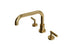 Contour Two Handle Deck Mount Squaretop Bath Trim with Soft Lever Handles in Uncoated Polished Brass