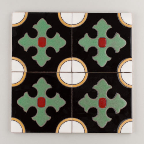 6x6 Handpainted Tile Alameda in Warm Motif