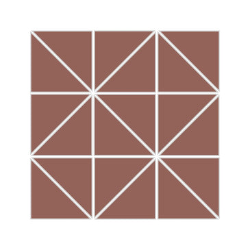 3" Triangle Sheeted - Quadrant Original Ceramic Mosaic Tile in Mauve Matte