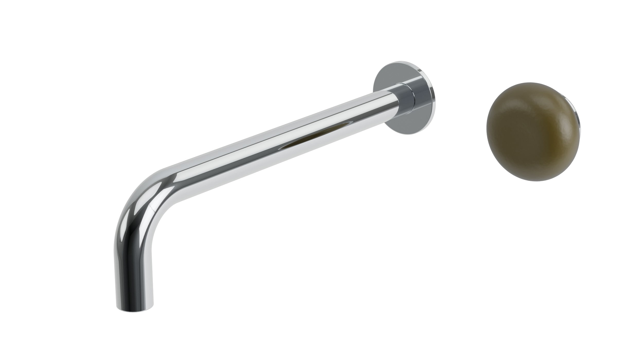 Foundry One Handle Wall Mount 10" Lavatory Faucet with Pebble Ceramic Knob Handle in Polished Chrome
