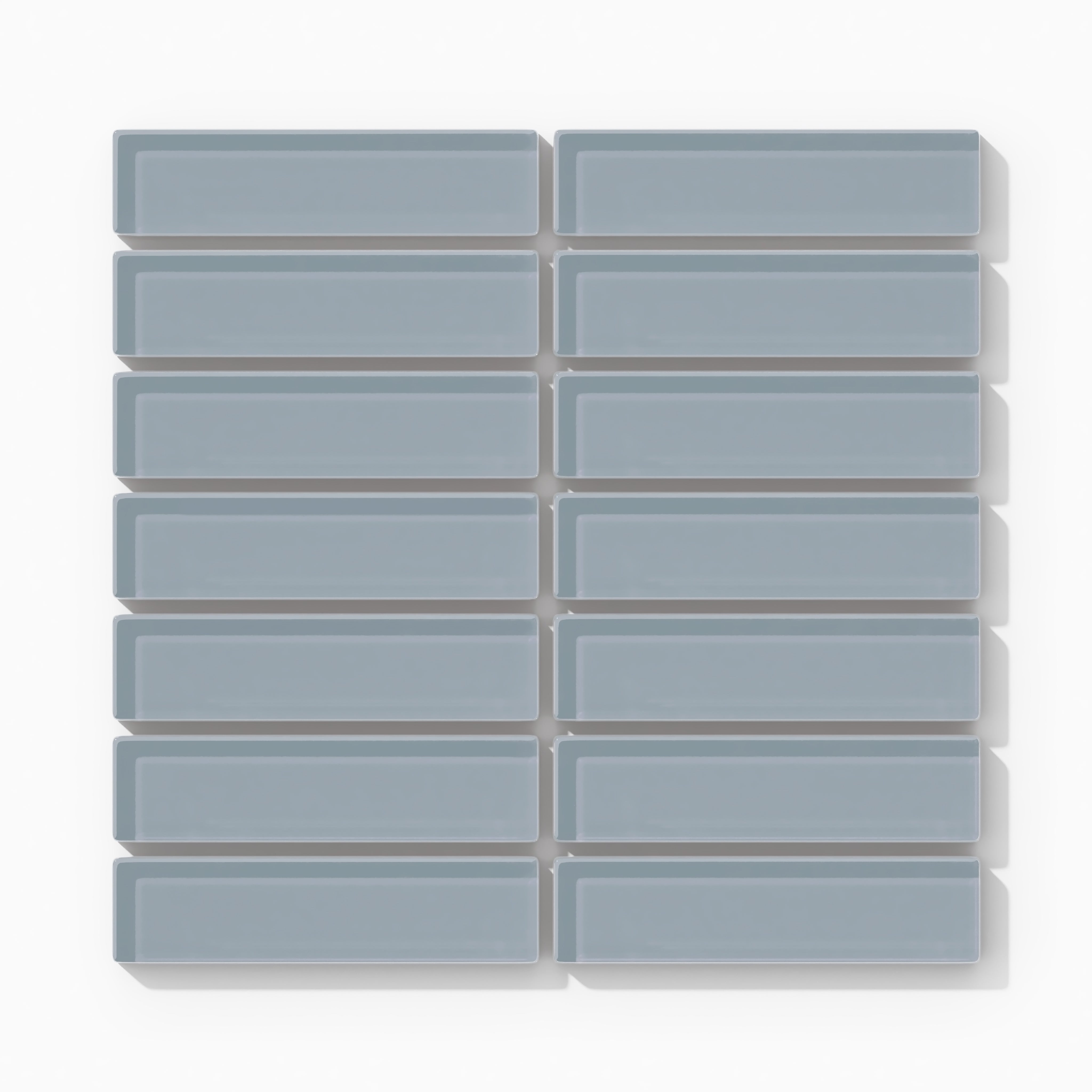1x4 Straight Set Sheeted Glass Mosaic Tile in Pinyon Jay Gloss