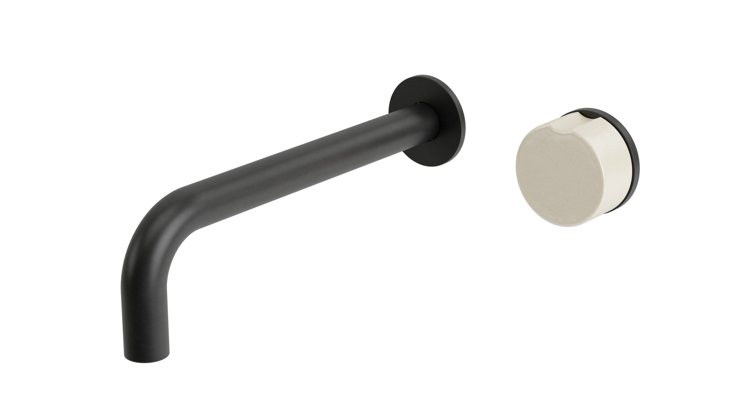 Foundry One Handle Wall Mount 7.5" Lavatory Faucet with Groove Ceramic Knob Handle in Oil Rubbed Bronze