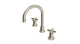 Emerson Two Handle Deck Mount Gooseneck Lavatory Faucet with Classic Cross Handles in Satin Nickel