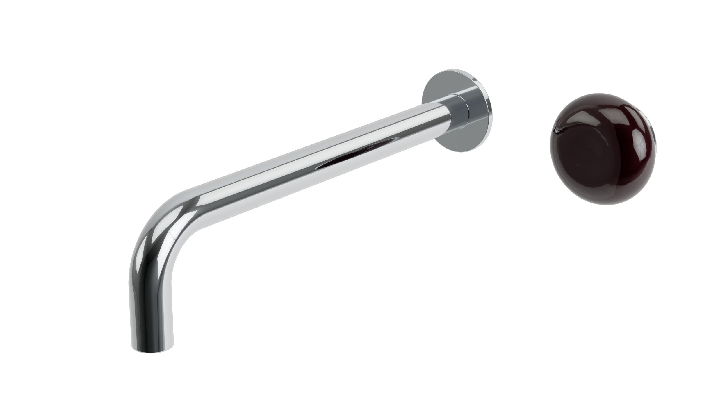 Foundry One Handle Wall Mount 10" Lavatory Faucet with Pebble Ceramic Knob Handle in Polished Chrome
