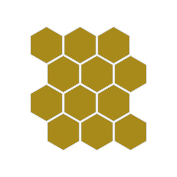 2" Hexagon Sheeted Original Ceramic Mosaic Tile in Mustard Seed Gloss