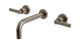 Flatiron Two Handle Wall Mount 7.5" Lavatory Faucet with Linear Lever Handles in Antique Nickel