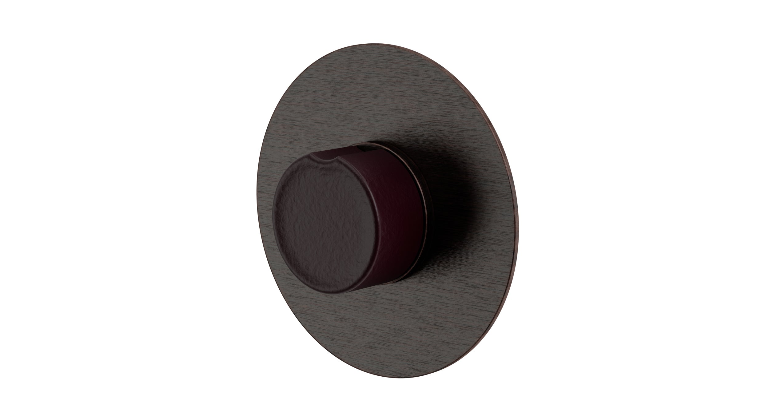 Foundry One Handle Wall Mount Shower Trim with Groove Ceramic Knob Handle in Antique Bronze