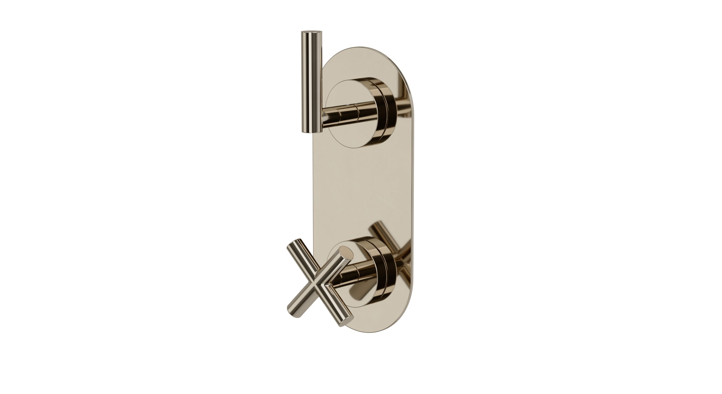 Contour Two Handle Wall Mount Shower Trim with Soft Cross/Soft Lever Handles