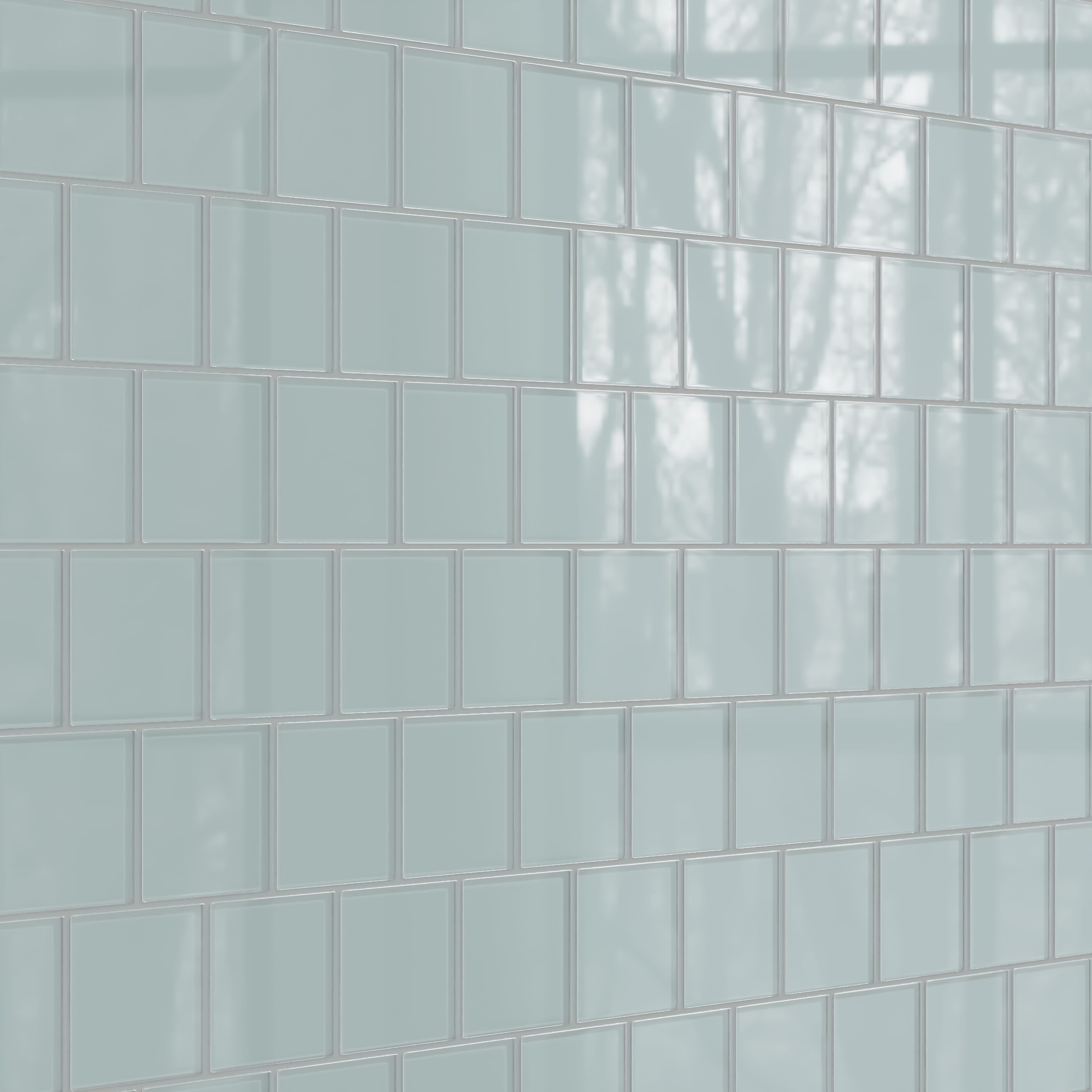 Quick Ship 4x4 Glass Tile in Great Blue Heron Gloss