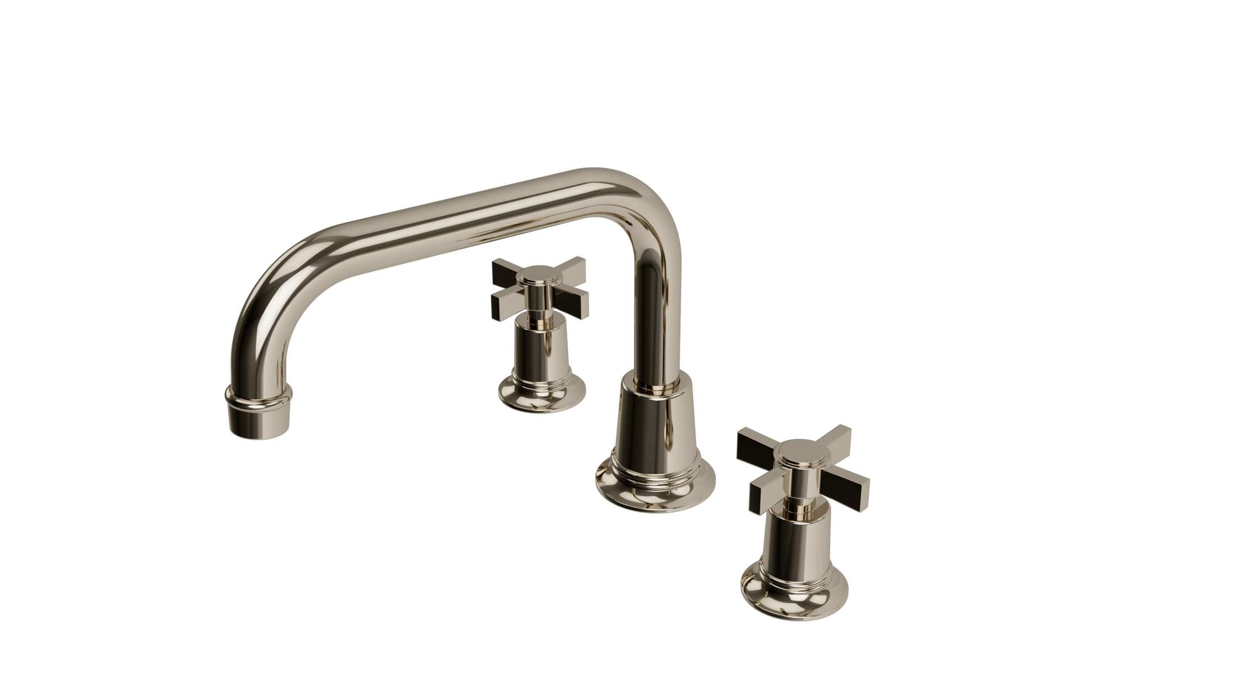 Emerson Two Handle Deck Mount Squaretop Bath Trim with Defined Cross Handles