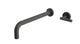 Contour One Handle Wall Mount 12" Lavatory Faucet with Soft Lever Handle in Blackened Nickel