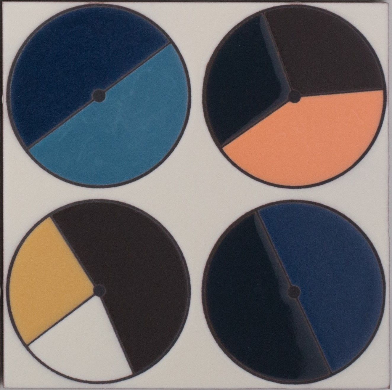 8x8 Handpainted Tile Arable in Warm Motif