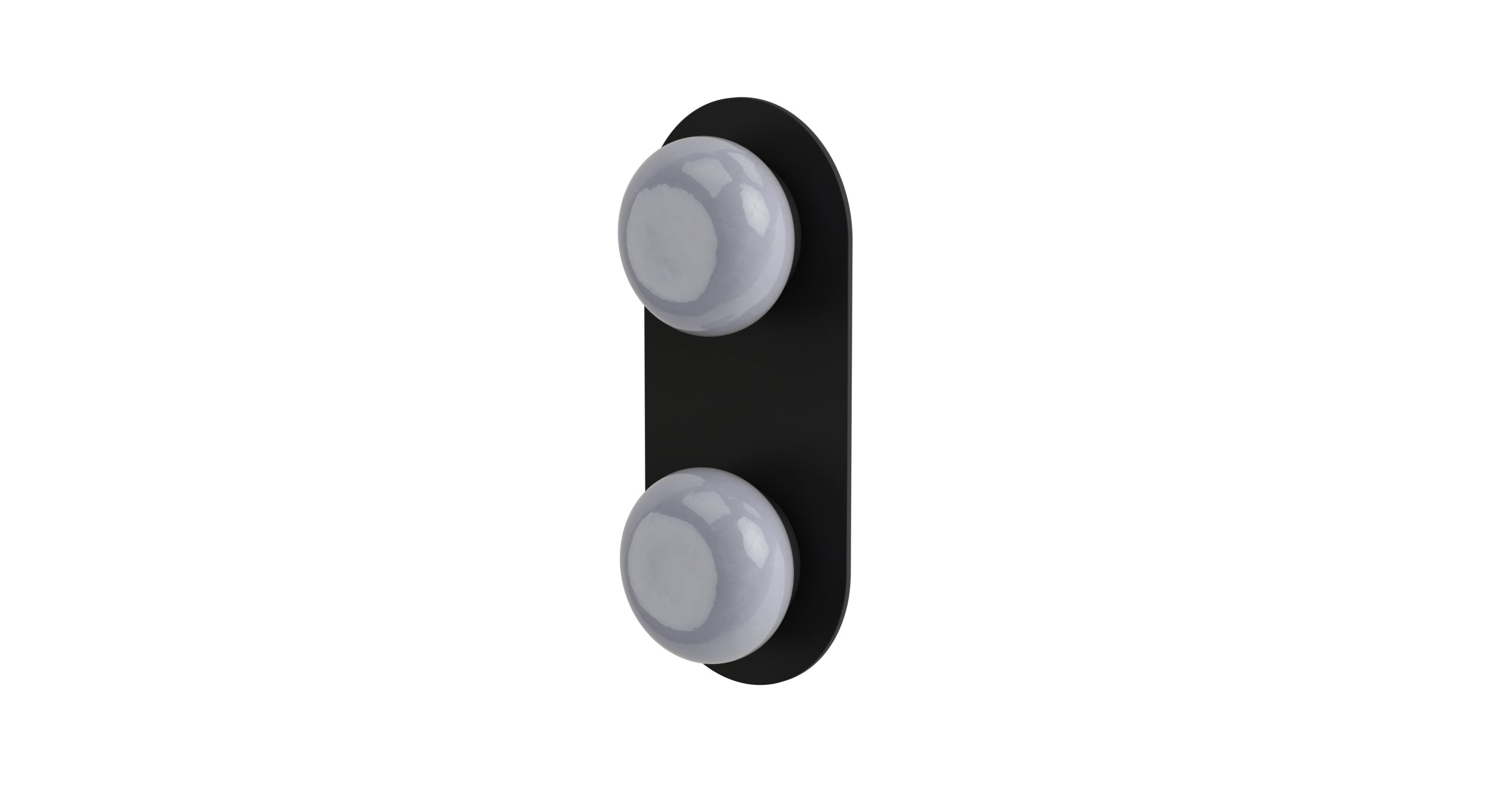 Foundry Two Handle Wall Mount Shower Trim with Pebble Ceramic Knob Handles in Matte Black