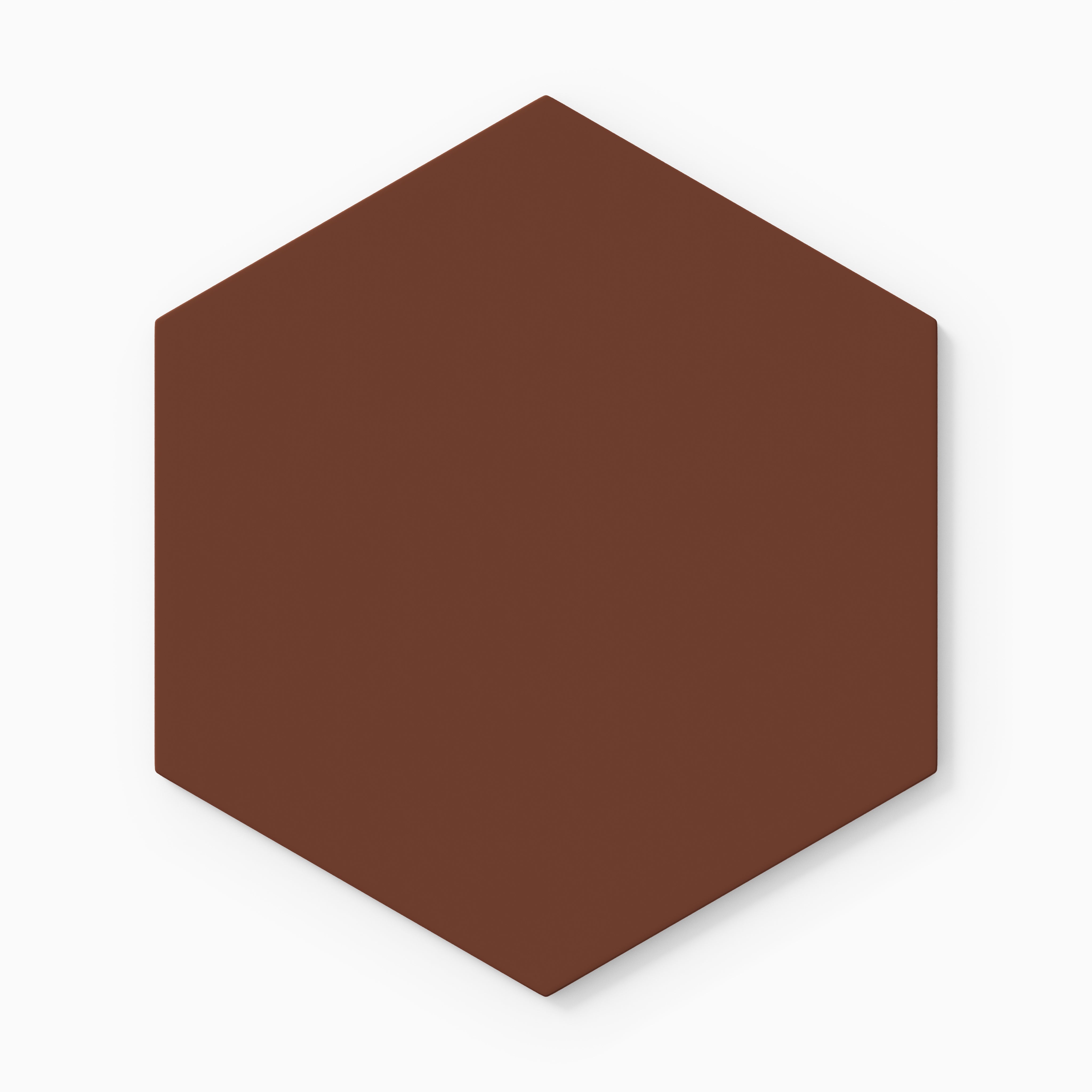 8" Hexagon Natural Press Ceramic Tile in Red Iron Oxide Matte