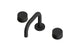 Foundry Two Handle Deck Mount Squaretop Lavatory Faucet with Barrel Knob Handles in Matte Black
