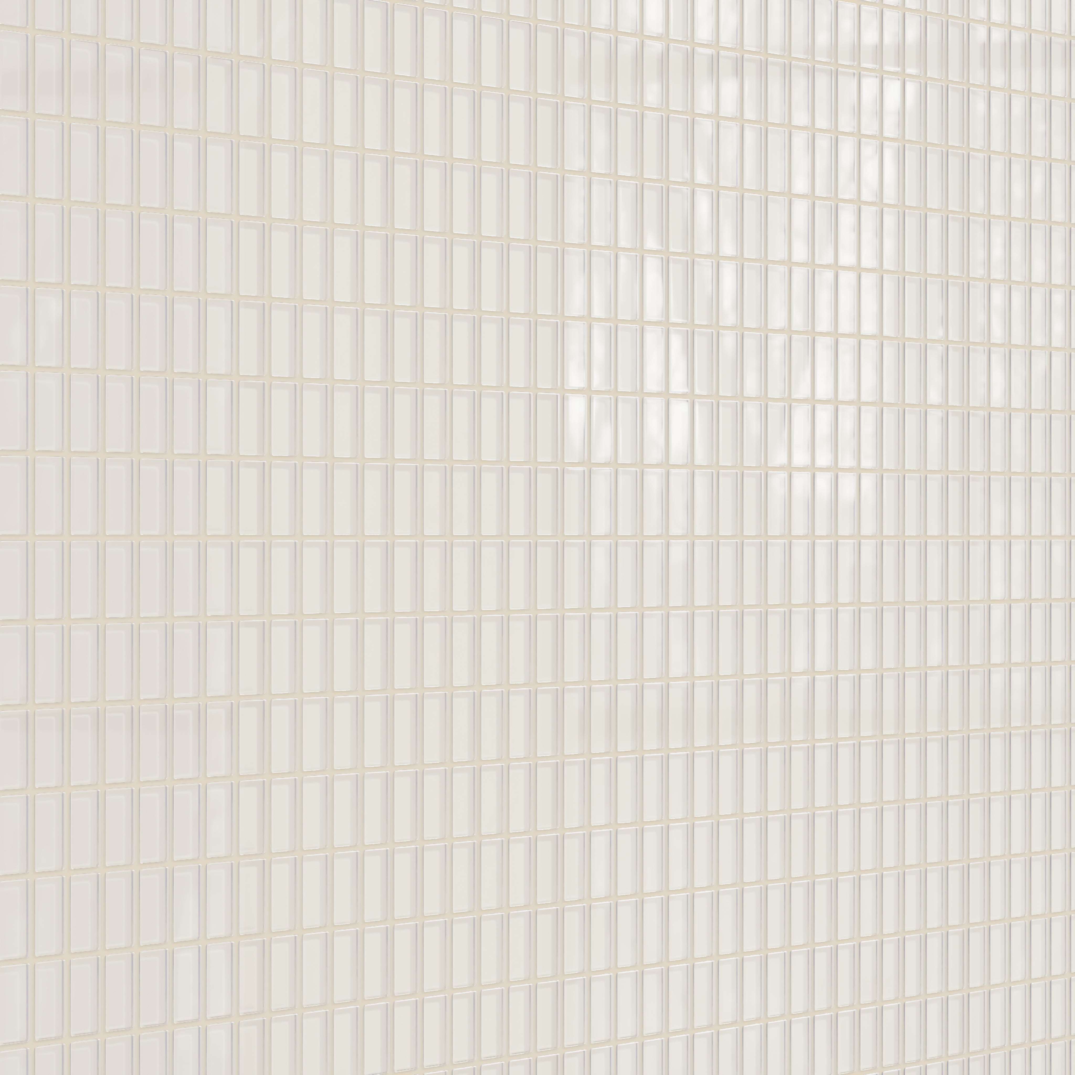 1x2 Straight Set Sheeted Glass Mosaic Tile in Dove Gloss