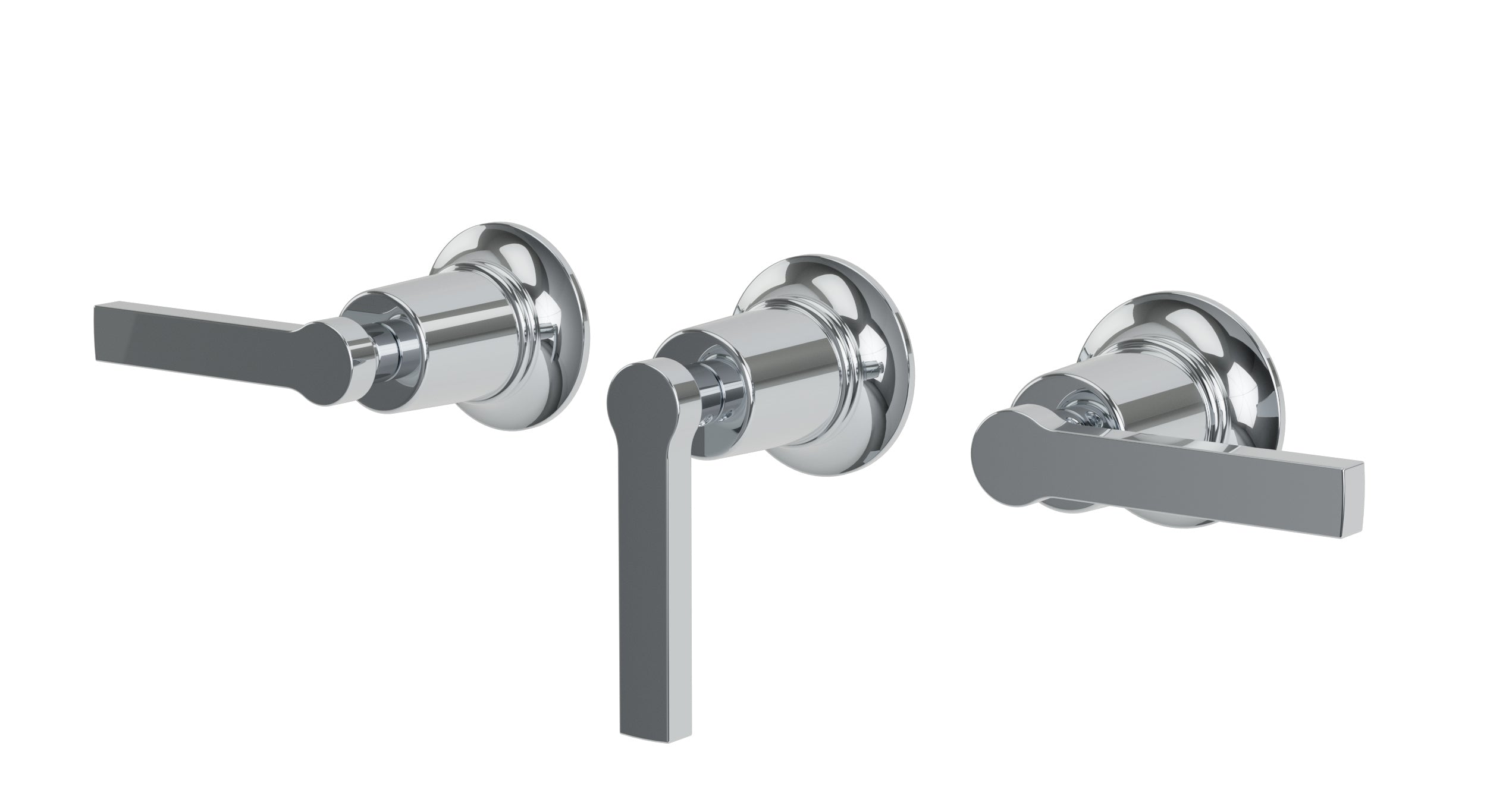 Emerson Three Handle Wall Mount Bath Trim with Diverter/Volume Control and Classic Lever Handles