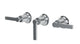 Emerson Three Handle Wall Mount Bath Trim with Diverter/Volume Control and Classic Lever Handles in Polished Chrome