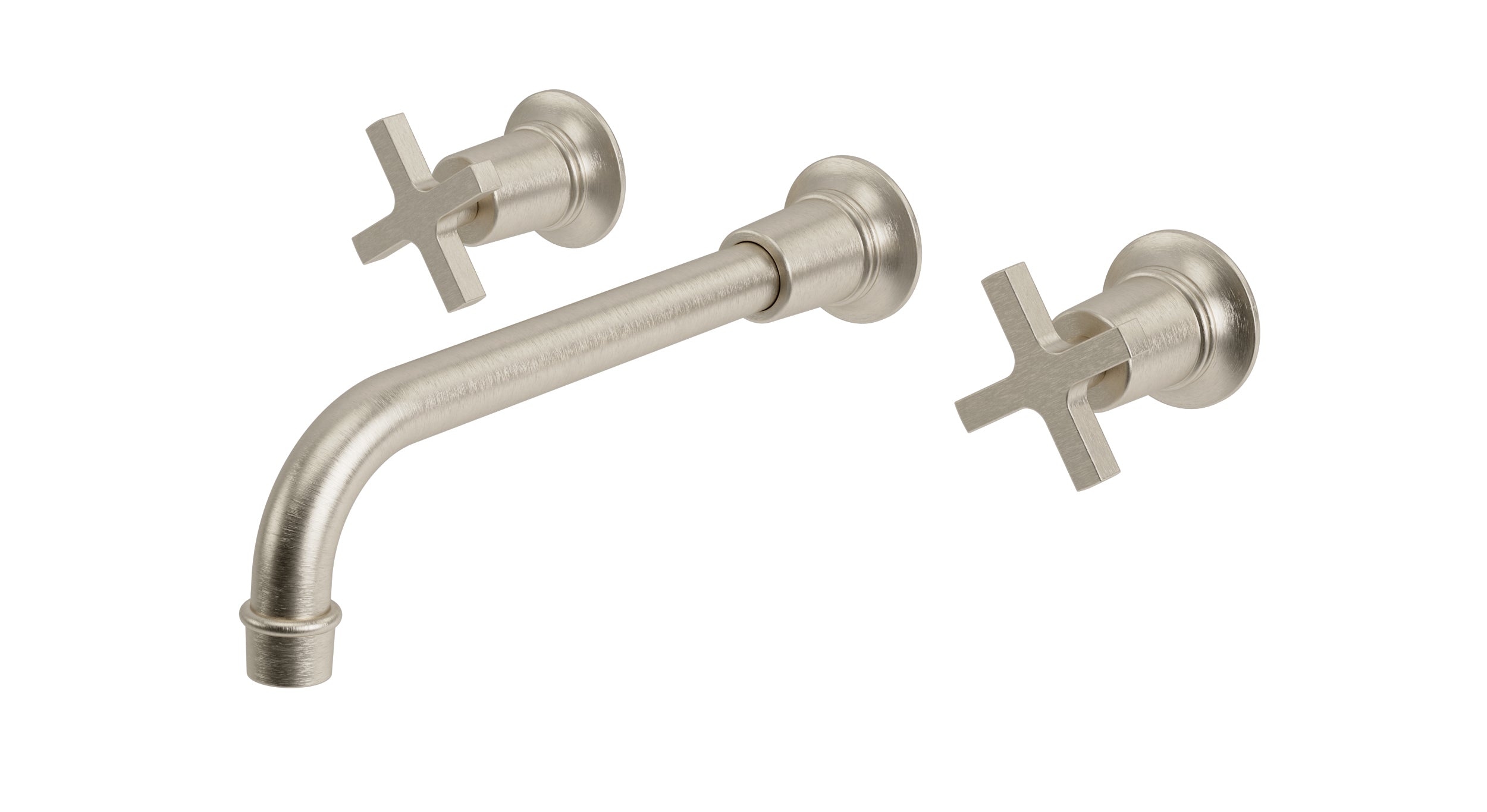 Emerson Two Handle Wall Mount 10" Lavatory Faucet with Classic Cross Handles in Satin Nickel
